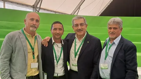 Servando Pérez Dorta junto a Pablo Yebra y Román Rodríguez en un acto de NC.