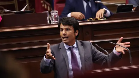 Marcos Bergaz durante su intervención este miércoles en el Parlamento