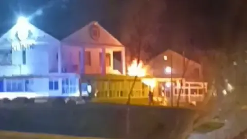 Imagen del incendio en Playa Blanca.