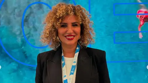 La concejal de Turismo de Arrecife, Eli Merino, en la WTM.