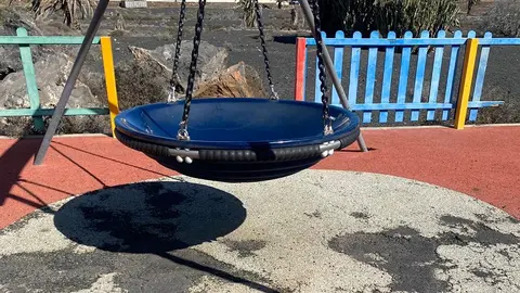 Imagen de uno de los parques de Costa Teguise que se encuentran en peor estado.