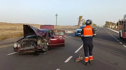 Imagen de cómo quedó el vehículo tras el accidente