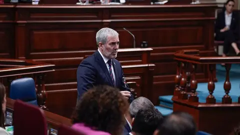 Fernando Clavijo este martes en el Parlamento autonómico.