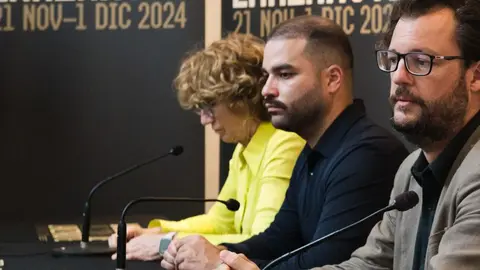 El Consejero de Cultura, Jesús Machín en la presentación de la XIV Muestra de Cine de Lanzarote.