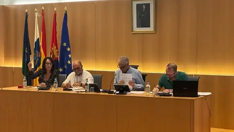 Imagen del alcalde y su primer teniente alcalde durante el pleno de esta semana.