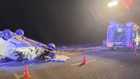 Imagen de cómo quedó el vehículo tras el siniestro