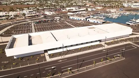 Playa Blanca vista aérea desde el puerto.