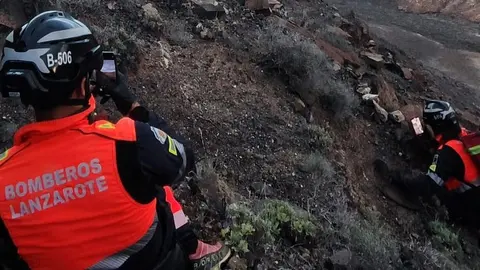 Momento del rescate del accidentado.