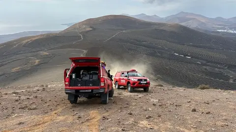 Los bomberos en la zona del rescate