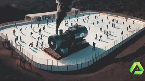 Dibujo simbolizando la contaminación de la pista de hielo.