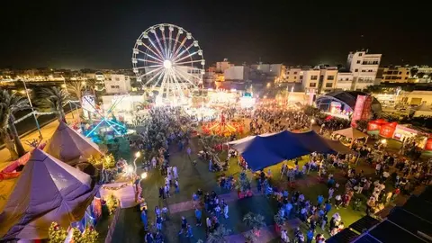 Imagen de la inauguración de la feria de Navidad de Arrecife