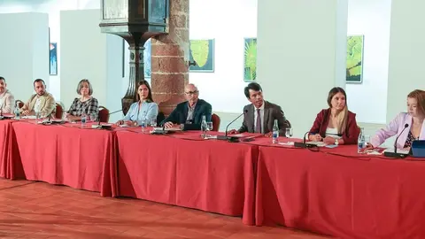 Judit Fontes, cuarta por la izquierda, junto a sus compañeros del grupo socialista de Teguise.