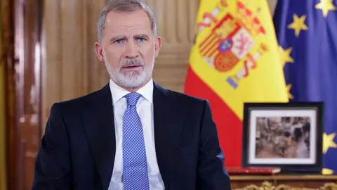 Imagen del Rey durante su tradicional discurso de Noche Buena