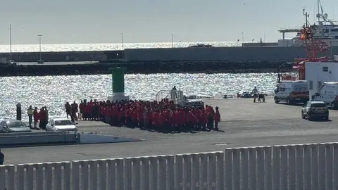 Imagen de uno de los grupos que Salvamento ha traído a Arrecife