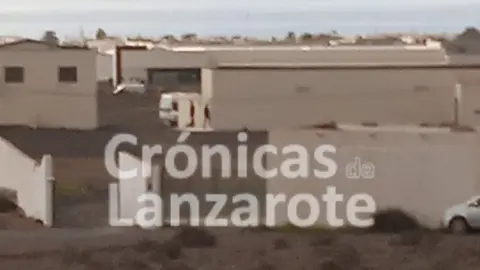Imagen de las instalaciones en las que se encuentran los menores inmigrantes en Playa Honda.