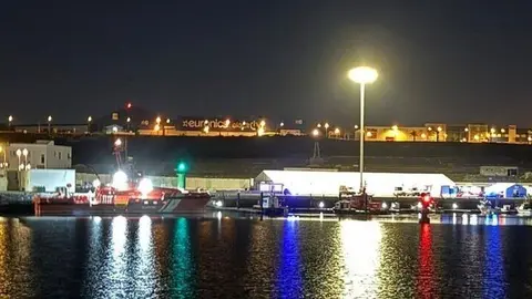 Imagen de la zona donde desembarcan a los inmigrantes en Arrecife.