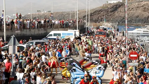 Imagen de la celebración de la llegada de los Reyes Magos a Puerto del Carmen.