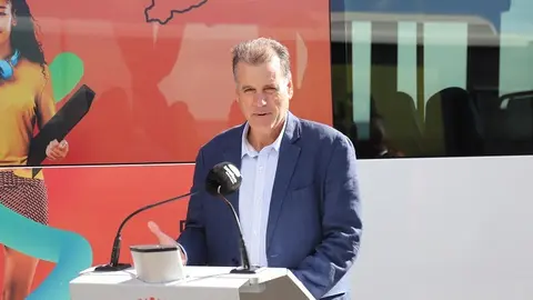 Domingo Cejas en la presentación del Plan Insular de Transporte y Movilidad Sostenible.