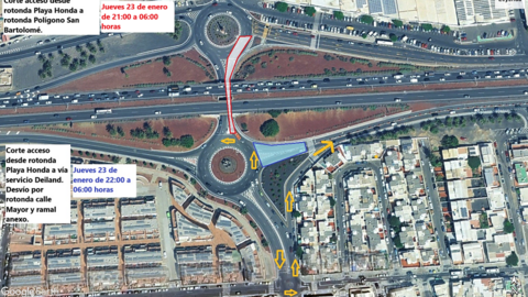 Plano del paso inferior de Playa Honda.