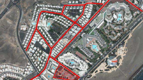 Plano de las obras de alumbrado público en la avenida Francia y aledañas.