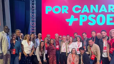 Representantes del PSOE de Lanzarote en el congreso regional de los socialistas.