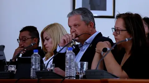 Alfredo Mendoza en el Ayuntamiento de Arrecife.