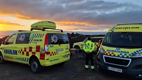 Imagen de archivo de los Operarios de EMELAN desplegados en la zona durante uno de los periodos de búsqueda del hombre desaparecido.