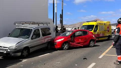 Imagen del aparatoso choque de este sábado