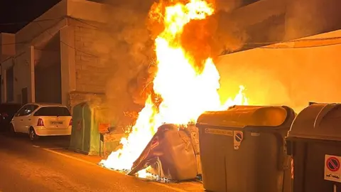 Imagen de uno de los contenedores que se vieron afectados en Arrecife.