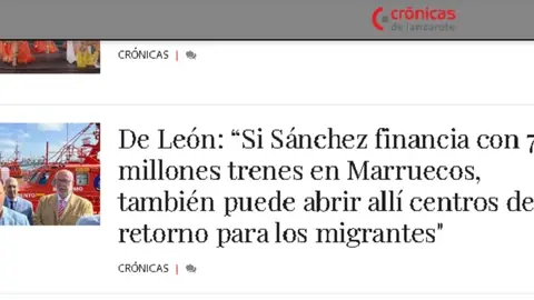Imagen de las declaraciones que realizó el alcalde sobre los inmigrantes marroquíes. 