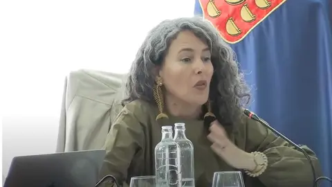 Ariagona González durante su intervención en el pleno de este jueves. 