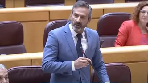 Pedro San Ginés en una de sus intervenciones en el Senado.