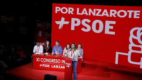 María Dolores Corujo durante el congreso del PSOE de Lanzarote.