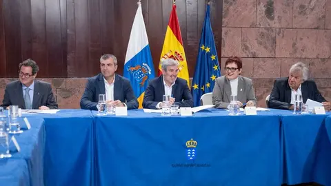Imagen del encuentro celebrado este miércoles con el presidente y el vicepresidente del Gobierno de Canarias.