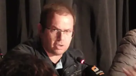 Antonio Morales durante la celebración de un pleno en Tinajo.