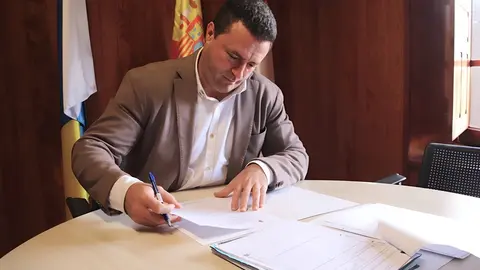 Óscar Noda en sede del Ayuntamiento.