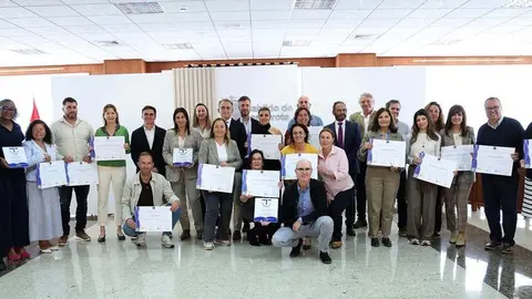 Todos los premiados este miércoles en la sede del Cabildo.