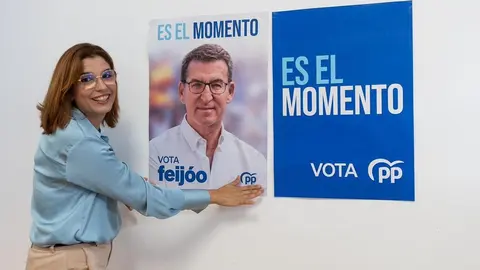 Lorena Martín Cabrera durante la campaña electoral de las elecciones nacionales de 2023.