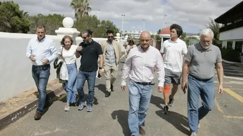 Susana Pérez junto a Domingo Cejas junto a otros representantes del sector empresarial.