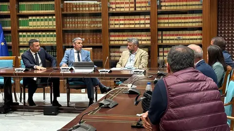 Reunión de Oswaldo Betancort y Narvay Quintero con los representantes de las cofradías.