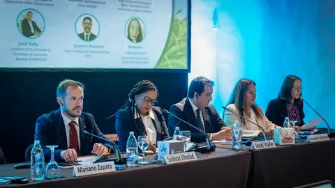 Imagen del presidente de la Cámara de Comercio de Lanzarote durante el encuentro