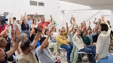 Imagen de una de las votaciones del Consejo Político Insular de Coalición Canaria en Lanzarote.