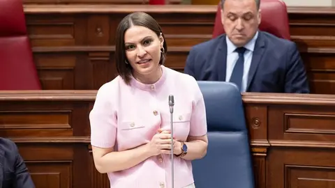 Migdalia Machín en el Parlamento de Canarias.