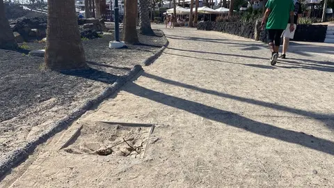 avenida marítima de Playa Blanca a la altura de Playa Flamingo