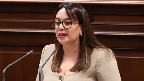Cristina Calero en el Parlamento de Canarias.