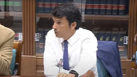 Marcos Bergaz durante su intervención en una comisión del Parlamento de Canarias.