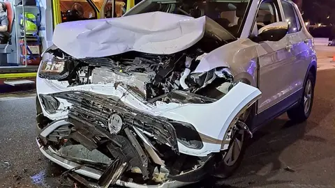 Imagen de cómo quedó uno de los vehículos siniestrados