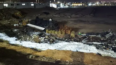 Imagen de cómo quedó el lugar tras la intervención de los bomberos.