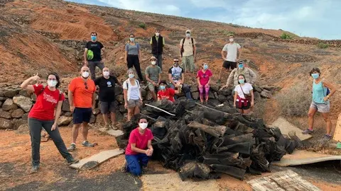 Trabajos de limpieza de la Reserva de la Biosfera.
