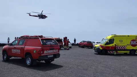 Imagen de parte del impresionante despliegue que se realizó para poder llevar a cabo el rescate